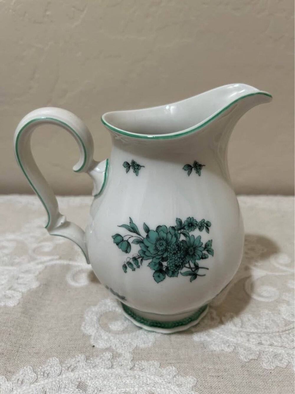 Vintage Rosenthal Creamer in the Green Bloom Pattern Chippendale Collecection